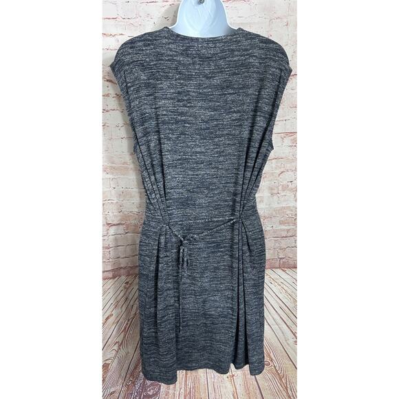 Aritzia Wilfred Free Kemesky Heathered Gray Blue Dress Sz M Sleeveless Button - Picture 6 of 7